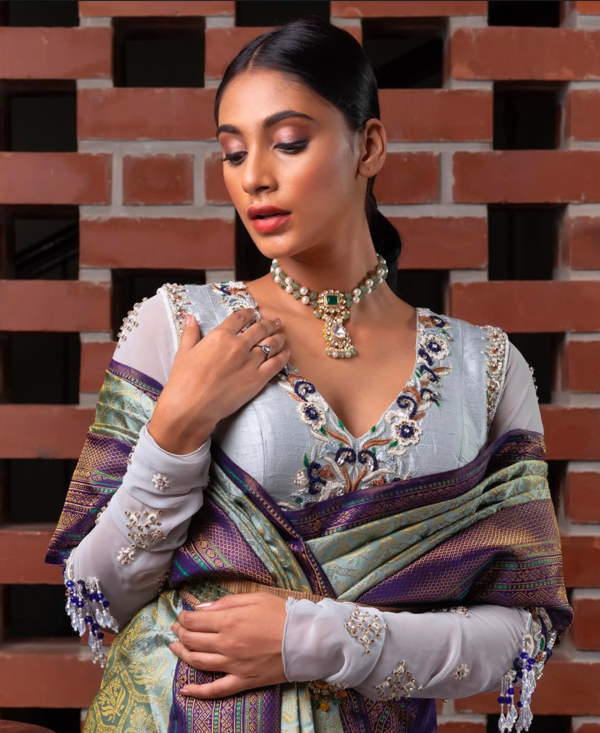 MISS INDIA ANUKREETHY VAS | POWDER BLUE BLOUSE | ARCHANA KARTHICK