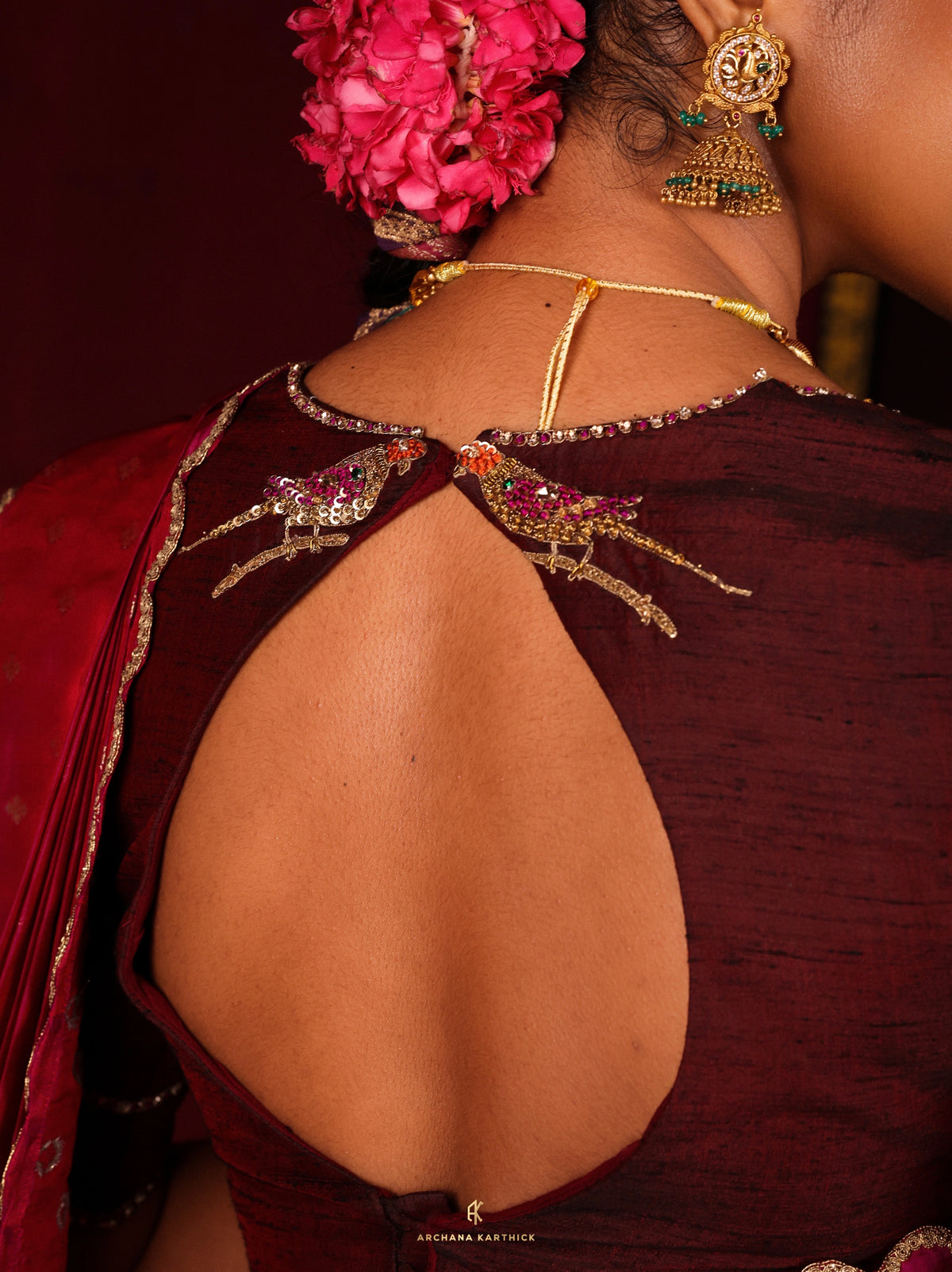"Saamandhi" - Purple & Brown Silk Half Saree